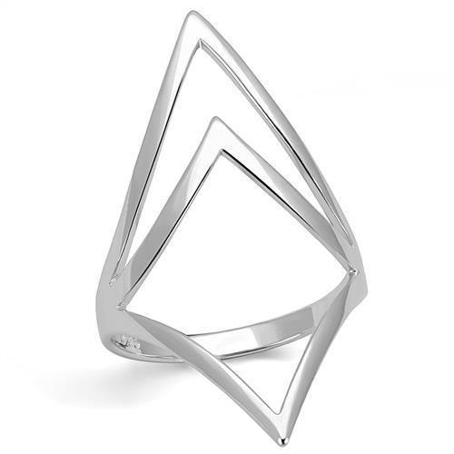 JCE1382 Rhodium 925 Sterling Silver Ring with No Stone