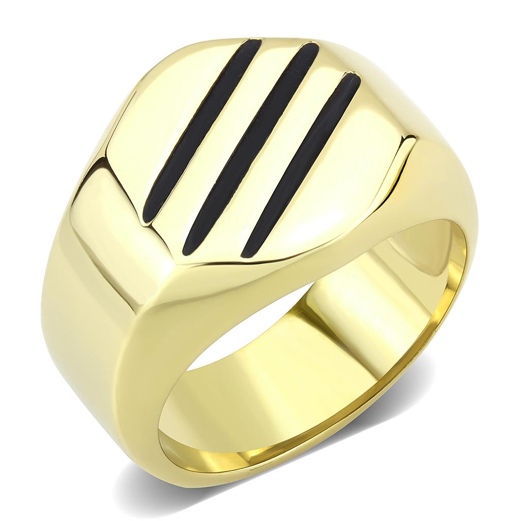 JCE3598 IP Gold(Ion Plating) Stainless Steel Ring with No Stone